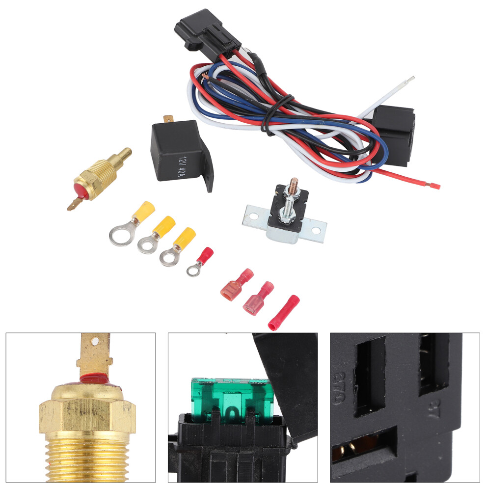 Automotive Radiator Fan Relay Kit Thermostat Switch Mounting Accessory 5071379447982