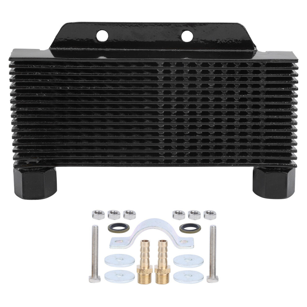 Stacked Plate Oil Cooler For 125Cc-250Cc Engines, Universal Engine Transmission Radiator Oil Cooler With 12 X 1.25 Connector, Aluminum Engine 9138057779202