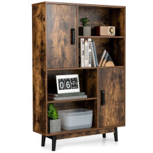 Biblioteca de 4 níveis 80 x 24 x 120 cm com portas e prateleiras