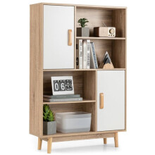 Biblioteca 4 níveis 80 x 24 x 119,5 cm móvel multifuncional design moderno em madeira