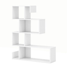 Bibliothèque en forme de ‘S’ ouverte 80 x 22 x 100 cm avec rangement fonctionnel