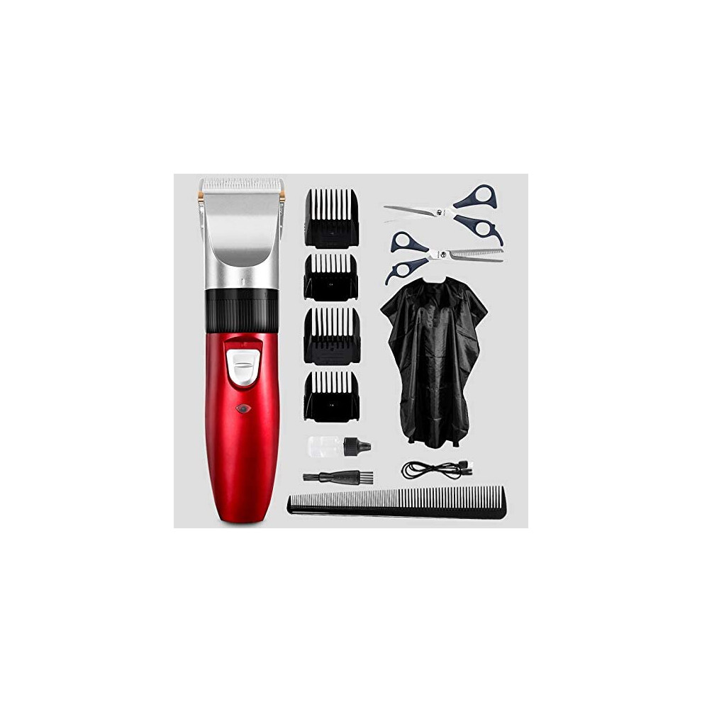 Cordless Hair Clippers with High-Speed Motor, Professional Hair Trimmer and Detachable Blade Head, Rechargeable Electric Clipper with Ergonomic Desig
