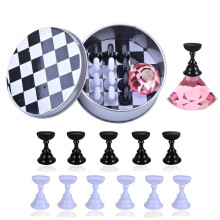 Artisan's Delight: Crystal Nail Art Practice Stand, Magnetic Nail Holders For Salon Or Home, High Transparent Base Adds A Touch Of Elegance (1 Set)