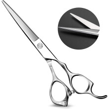 A Arte de Cortar Cabelo Aperfeiçoada: Tesoura Profissional de 6,5 Polegadas, Lâminas Japonesas em Aço Inoxidável, Cabo Curvo para Conforto,