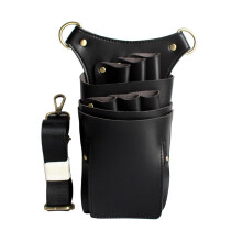 Professional Barber Tool Waist Or Shoulder Wear, Adjustable Belt Pu Leather Scissors And Shears Storage Multi-Pocket Design Sleek Design For Hair
