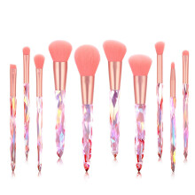 Ensemble complet de pinceaux de maquillage, design étincelant avec manche en cristal brillant et poils doux et soyeux, ne perdent pas leurs poils et