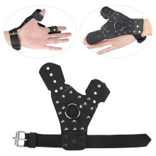 Fishing Handguard Wrist Bracer Waterproof PU Leather Steel Plate Gray 28cm