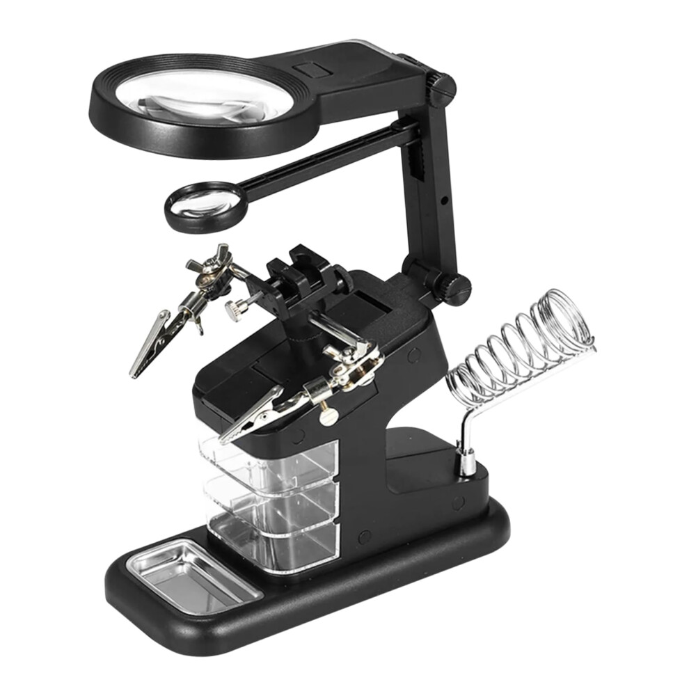 Led Magnifying Lamp With Adjustable Helping Hands And Pcb Holder For Electronics Soldering 9199774620963