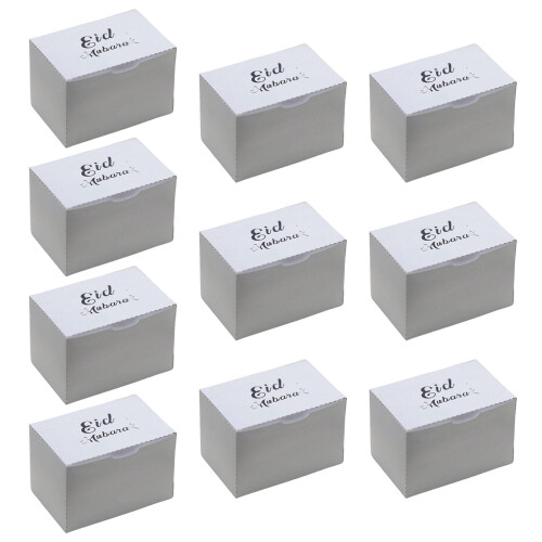 10Pieces Eid Snack Boxes Colorful Paper Boxes Colorful-White