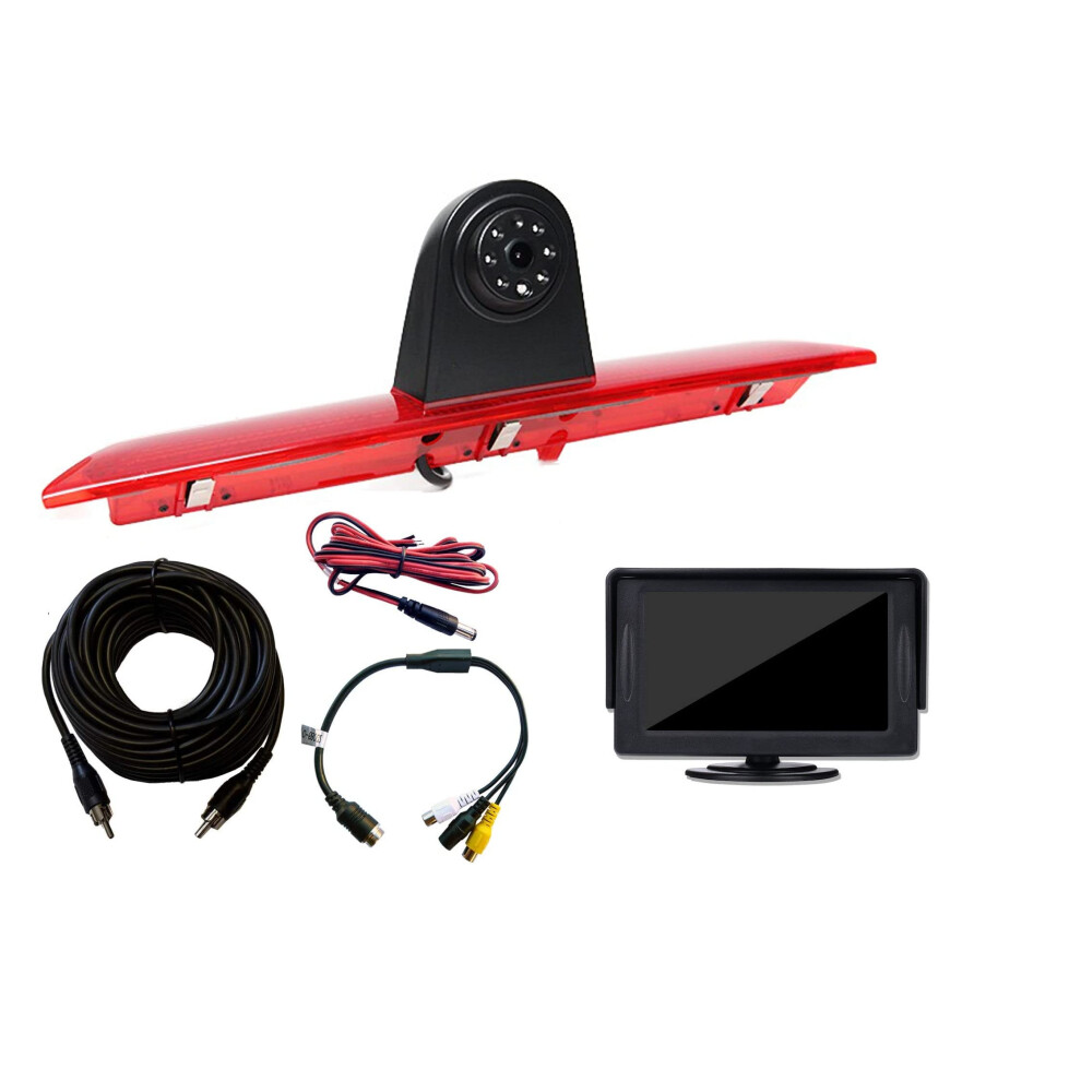 Rear View Brake Camera For Ford Transit 2014+ Jumbo With 4.3' Monitor, 170 Wide Angle, Night Vision Light 9187378879535