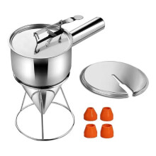 Batter Dispenser 1200ml Stainless Steel Funnel with Stand for Precise Dough and Sauce Control