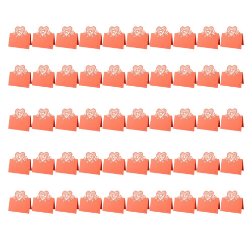 50Pcs Wedding Table Number Cards Table Seating Cards-Orange
