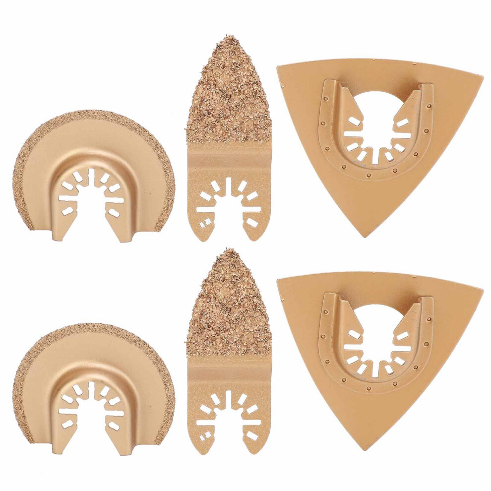 6Pcs Hard Alloy Oscillating Saw Blades For Tiles & Grout Removal Tools 5021379453476