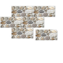 Tile Stickers SelfAdhesive Peel And Stick Brown Abstract Pebbles Pack Of 6