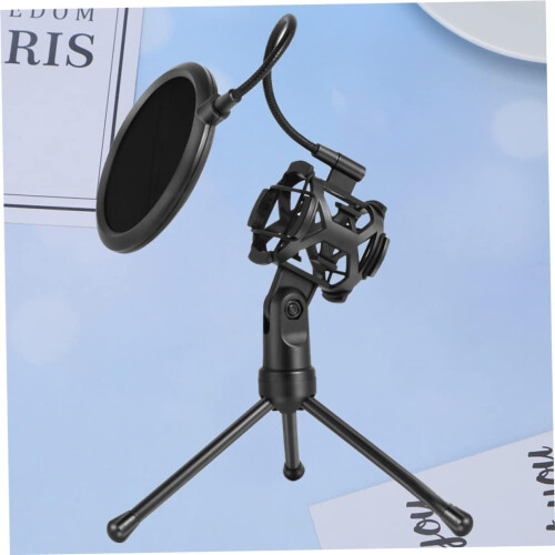 Adjustable Desktop Microphone Stand with Pop Filter for Singing Broadcasting and Live Streaming 1