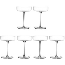 6 Pcs Elegant Cocktail Glasses and Wine Goblet Set for Parties Bars Restaurants Martini Drinks