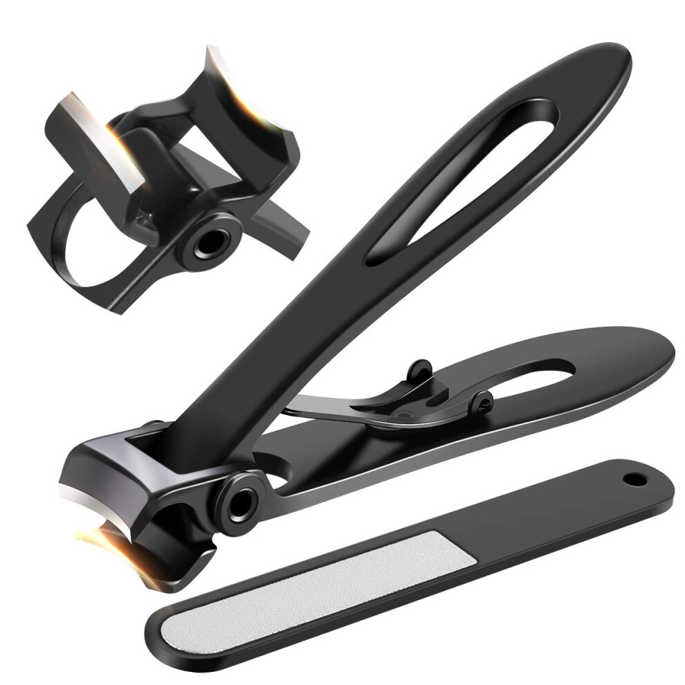 Ergonomic Nail Clippers, Wide Jaw Opening For Extra Large Size To Tackle Thick Nails, Stainless Steel Construction Ensures Sharp Blades And Durable P