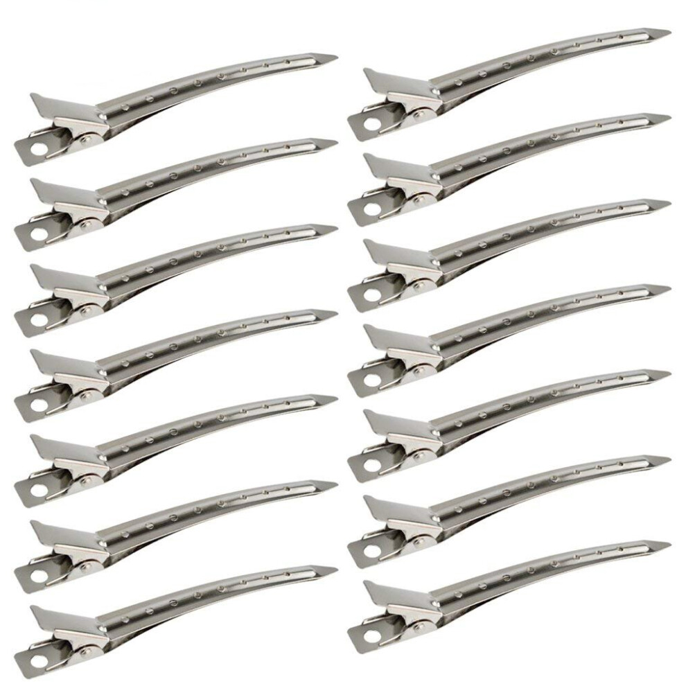 Elevate Your Beauty Regimen, 3.5 Inches Glossy Duck Billed Clips, Embrace Salon-Quality Hair Styling with Rustproof Metal Clips for Safe and D