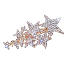 Accessori per capelli squisiti, nappa a stella traforata, strass geometrici, design elegante e liscio con cristalli luminosi, abbigliamento per