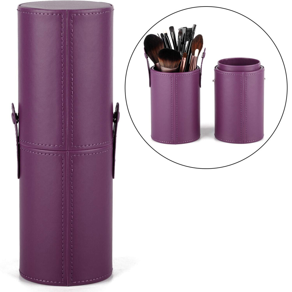 Versatile Makeup Brush Organizer, Waterproof And Dustproof Pu Leather Case With Large Capacity For Multiple Brushes For Halloween Parties