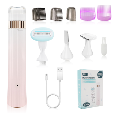 Micro-Fine Indented Blades Electric Shaver, Cordless Design For Wet And Dry Usage, Multiple Trim Options, Portable For Full Body Application, 4-In-1