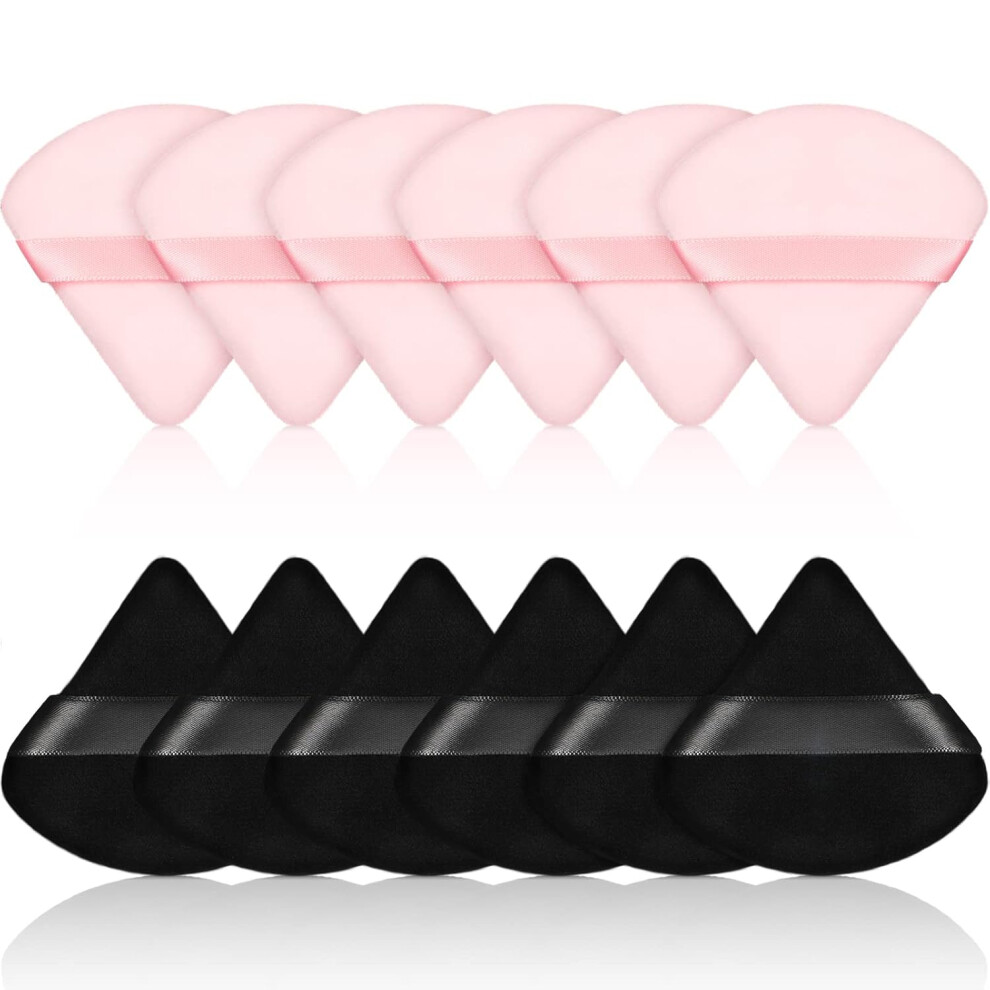 Velvet Soft Triangle Makeup Puffs, Comfortable and Soft Double Shaped Design for Wet and Dry Use, Washable Reusable Makeup Tools for Foundation Powde