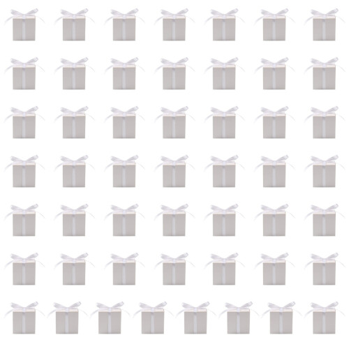 50Pcs Square Candy Boxes 3x3In Party Treat Boxes For-White