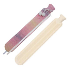 Bolsa de agua caliente resistente al calor, color degradado suave, caucho natural engrosado, tejido hipoalergénico, ahorro de energía, respetuoso