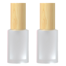 Botellas de vidrio esmerilado con tapa de bambú, material de vidrio grueso, no tóxico, a prueba de fugas, pulverizador para cosméticos recargables