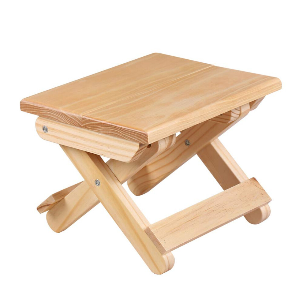 Folding Wooden Stool 7Inch 300 Lb Weight Capacity, Small Foldable Step Stool, For Living Room, Kitchen 9199774622578