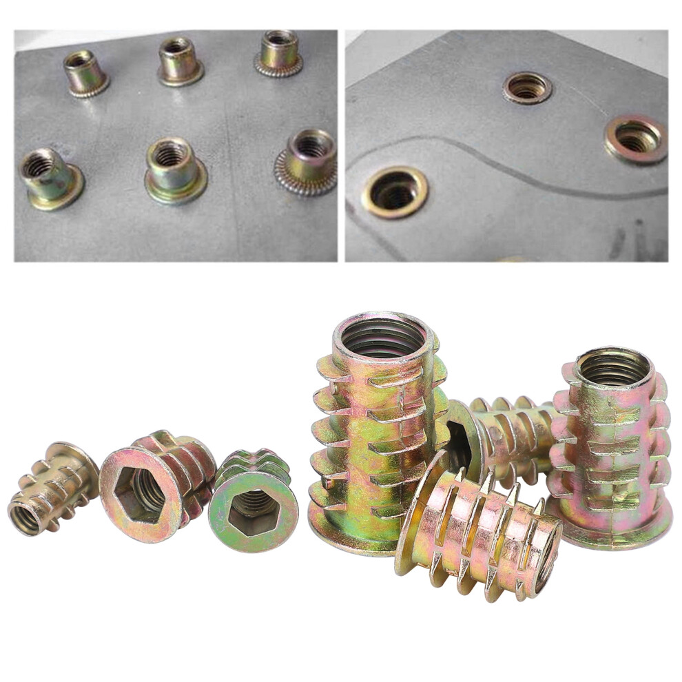 125Pcs Wood Nut Inserts Set, Iron, M4-M10, Galvanized Hardware 4911382547235
