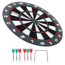 Durable 16.5in Dartboard with Soft Tip Darts - Portable & Safe