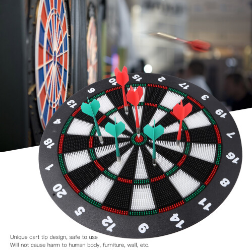 Durable 16.5in Dartboard with Soft Tip Darts - Portable & Safe 2
