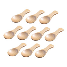 Tiny Wooden Ice Cream Spoon 10 Pcs Mini Salt Spoon For Tea House Cream Color Kitchen Wooden Tea Scoop