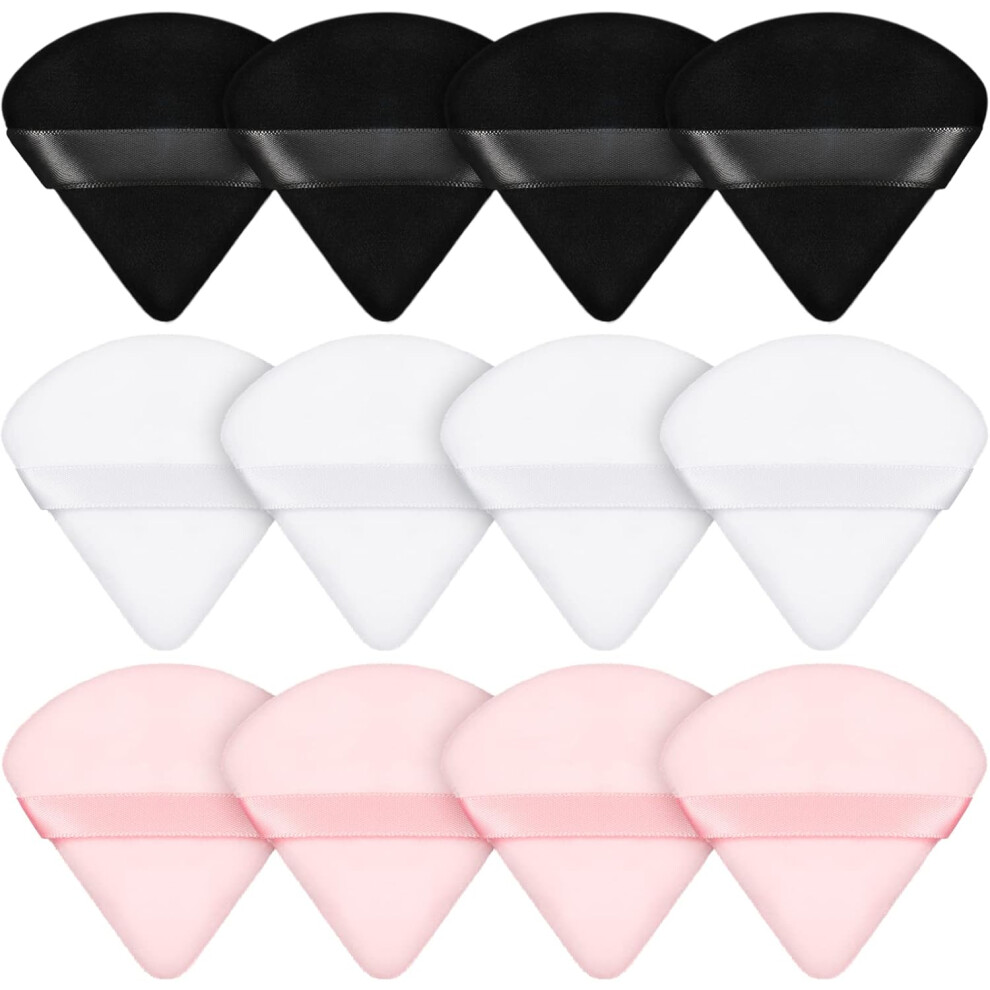 Triangle And Circle Style Makeup Puff, Velour Cosmetic Blender For Versatile Application, Convenient Finger Strap Ensures Secure Grip, Suitable For A