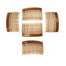 Lot de 5 peignes à cheveux français, peignes à cheveux marron pour femmes, pinces à cheveux à maintien fort, peignes torsadés en plastique à