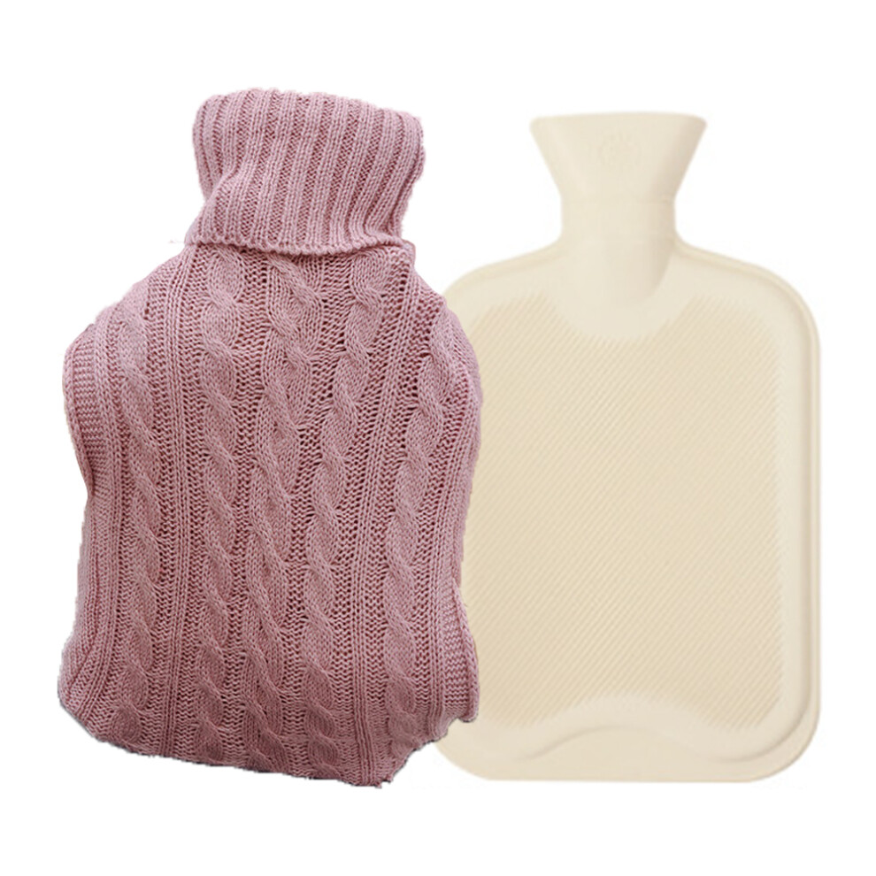 Hot Water Bottle For Pain Relief, Features A Wide Mouth Design And Knitted Cover, Safe For Skin Contact, Provides Relief For Menstrual Cramps And Mus
