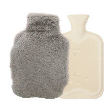 Non-Toxic Certified Hot Water Bottle With Faux Fur Cover Warm Compress For Menstrual Cramp Relief, Easy Fill Wide Mouth Design For Quick Relief (2
