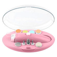 Elektrische babynageltrimmer, veilige verzorgingsset met LED-lampje voor nauwkeurige nagelverzorging, elegante etui voor stijlvolle opberging en