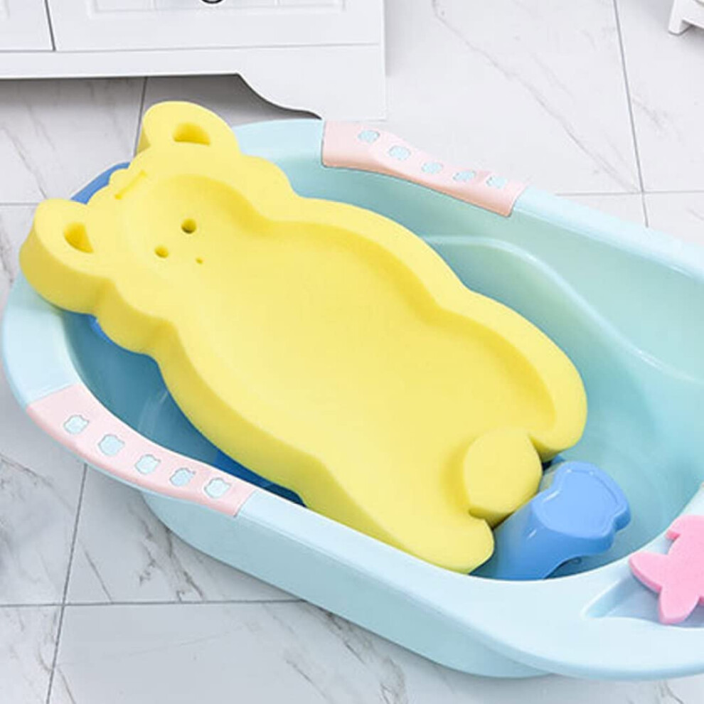 Baby Bath Sponge Mat Comfortable Cushion, Antibacterial And Skid Proof Cartoon Mat, Yellow