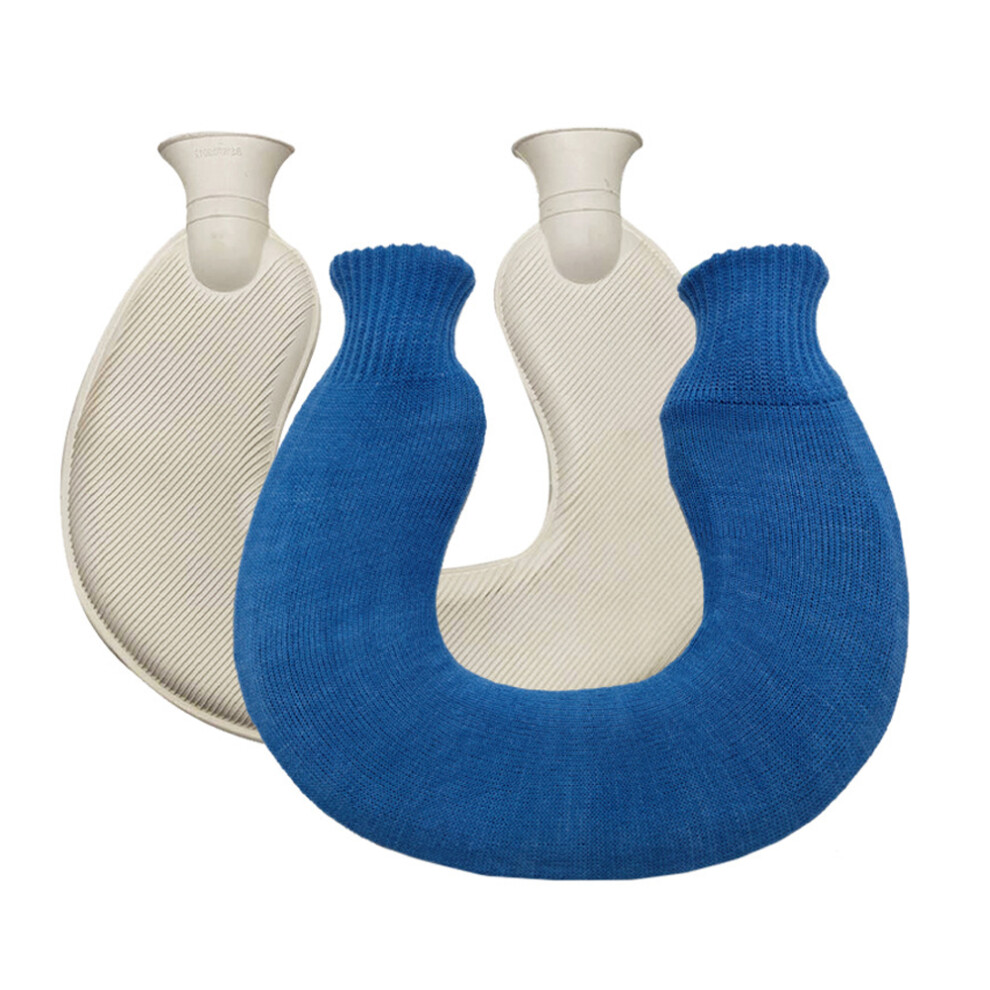 Elegant Knitted Water Bottle Cap Included, Flexible Rubber Hot Water Bag For Pain Relief, Leak-proof Nozzle, Easy Fill Wide Mouth, Portable Warmth