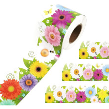 Bulletin Board Border Flower Scalloped Trim for Classroom and School Decorative Display
