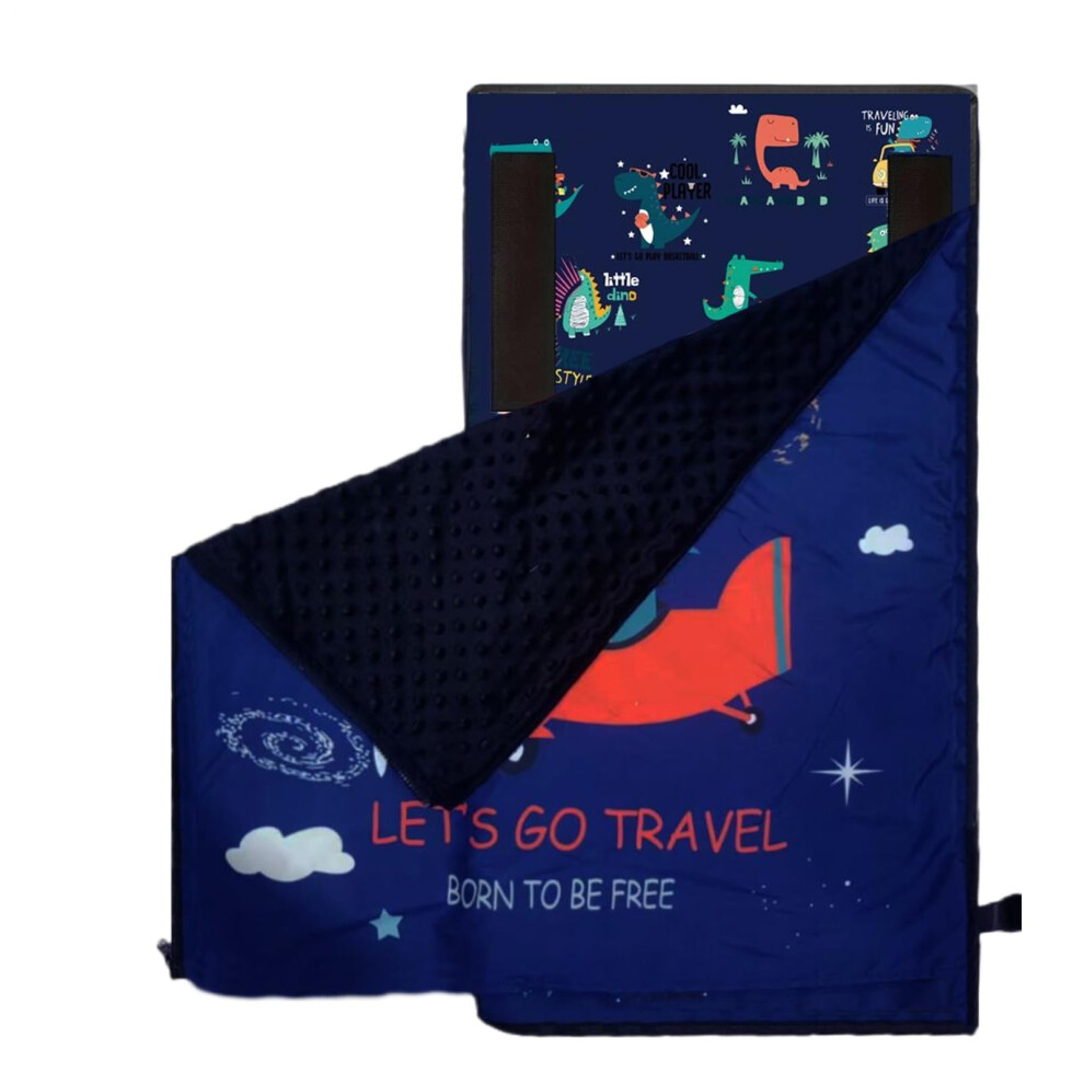 Toddler Travel Bed Airplane Seat Extender With Ergonomic Sleep Support For Kids Blue
