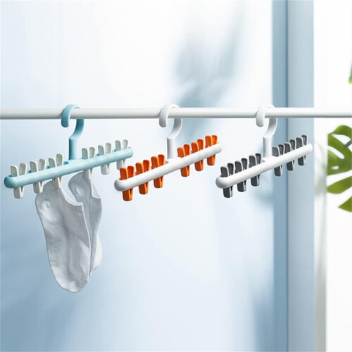 Foldable Windproof Clothes Drying Rack with 360 Rotating Clips for Socks and Underwear, Roze 1