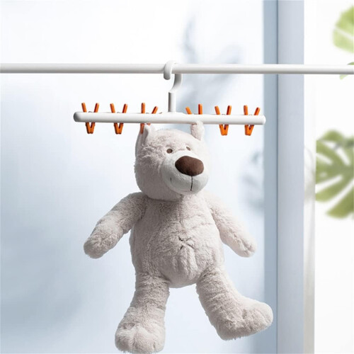 Foldable Windproof Clothes Drying Rack with 360 Rotating Clips for Socks and Underwear, Roze 2