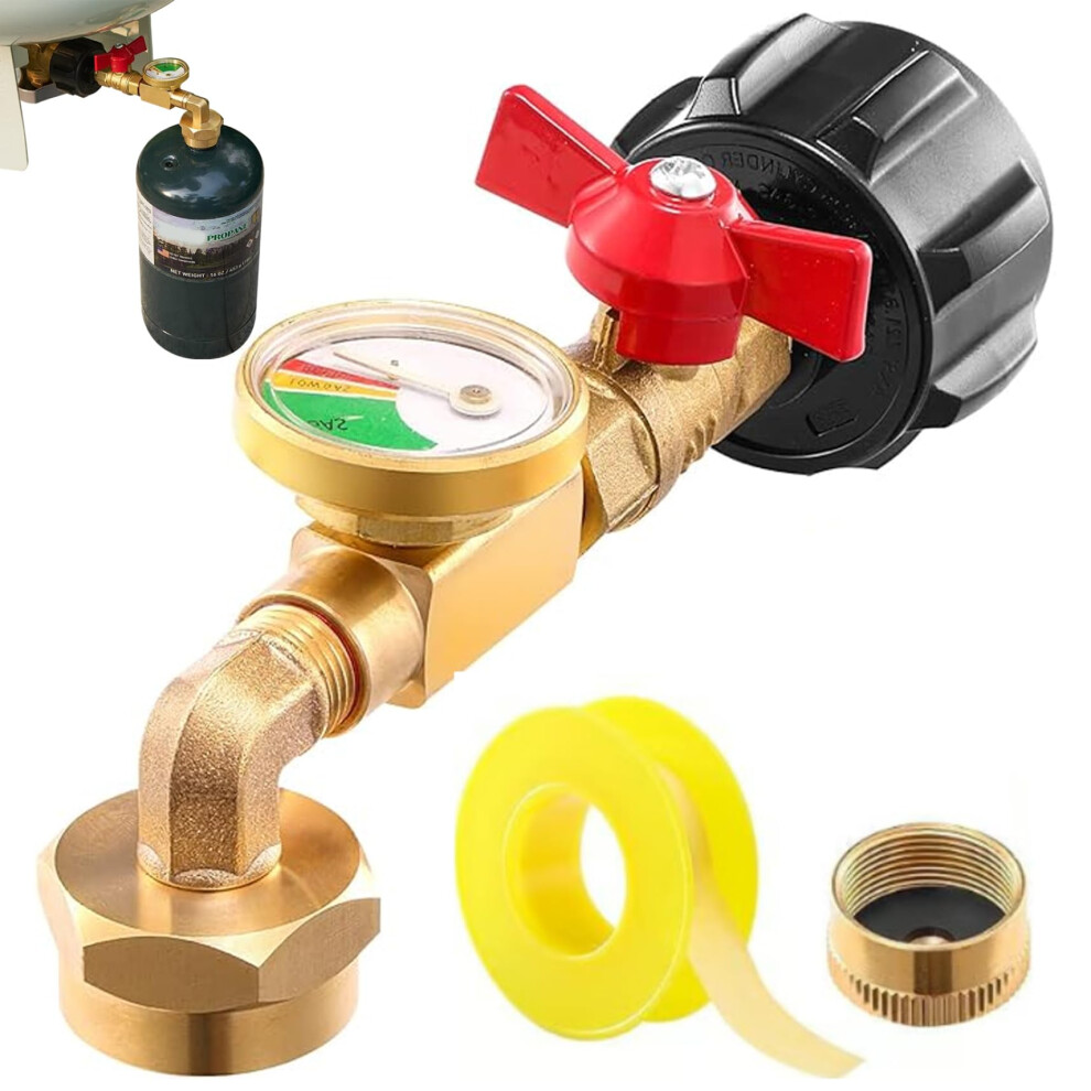 Propane Refill Adapter Valve Lshaped 90Degree Elbow For 1 Lb To 20 Lb Tanks Luminous 9187378882955