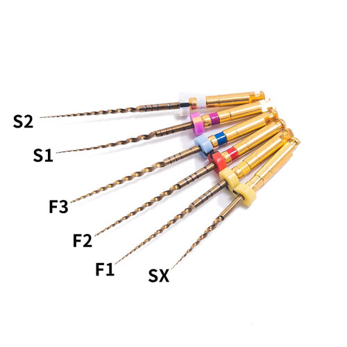 X-Pro Gold Assorted Endodontic Files, 6PCS Set with Multi-Taper Design for Engine-Driven Root Canal Preparation, Controlled Memory for Enhanced 1