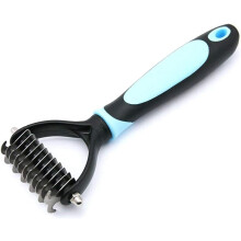 Ferramenta de higiene para animais de estimação, pente rastelo para subpelo de cães, cabo com pegada confortável para sessões sem esforço,