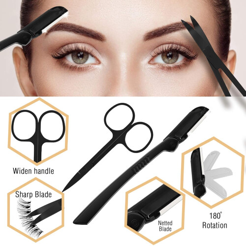 Κιτ περιποίησης φρυδιών με εργαλεία Dermaplaning, σετ περιποίησης φρυδιών με 2