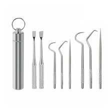 Stylish Portable Toothpick Holder, Lightweight Durable Multi-purpose Storage For Everyday Use, Aluminum Alloy Keychain Attachment Pocket Toothpick